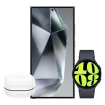 Galaxy S24 Ultra 1TB - Preto + Galaxy Watch6 BT 44mm - Grafite + Galaxy Buds FE - Grafite - Samsung