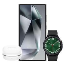 Galaxy S24 Ultra 1TB - Preto + Galaxy Watch6 Classic LTE 47mm - Preto + Galaxy Buds FE - Grafite