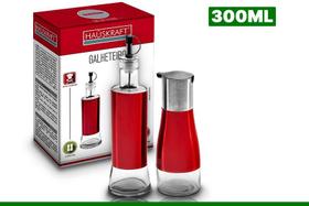 Galheteiro 2 Peças Aço Inox Vermelho Kit Galheteiro 300ml