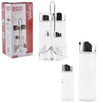 Galheteiro 4pçs com Suporte Plastico Metalizado - Wellmix Ref. 5746