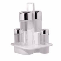 Galheteiro 5 Peças Azeite Vinagre Sal Pimenta Palito Galheteiro 5 Peças Azeite Vinagre Sal Pimenta Palito