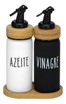 Galheteiro Azeite E Vinagre 220ml Base Bambu Doha Hauskraft