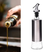 Galheteiro Azeite Vinagre 300 Ml Vidro Aço Inox Dosador Galheteiro Azeite Vinagre 300 Ml Vidro Aço Inox Dosador