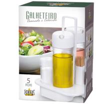 Galheteiro colorido com 5 peças utilidade para cozinha