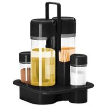 Galheteiro De Mesa Com 5 Peças GH311 - Delta Útil Cor:Preto Galheteiro De Mesa Com 5 Peças GH311 - Delta Útil Cor:Preto