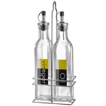 Galheteiro De Vidro 2 Pecas Com Suporte Aramado