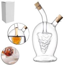 Galheteiro De Vidro Borossilicato 2 Em 1 Com Tampa Rolha Cortiça 430ml / 60ml
