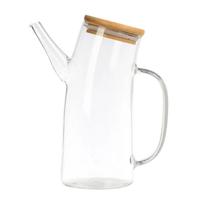 Galheteiro de vidro borossilicato com tampa de bambu 750 ml 20 cm - Full-Fit Galheteiro de vidro borossilicato com tampa de bambu 750 ml 20 cm - Full-Fit