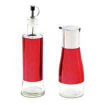 Galheteiro De Vidro Com Aço Inox 2 Peças 300ml Galheteiro De Vidro Com Aço Inox 2 Peças 300ml
