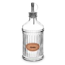 Galheteiro de Vidro Grosso Garrafa Porta com Bico Dosador Inox Azeite Óleo Vinagre 500ml