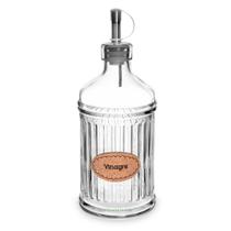 Galheteiro de Vidro Grosso Garrafa Porta com Bico Dosador Inox Azeite Óleo Vinagre 500ml