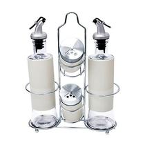 Galheteiro de Vidro Malone c/ Suporte 4 Peças Hauskraft