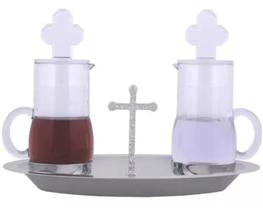 Galheteiro, Galheta Acrílico Cromado Sacro