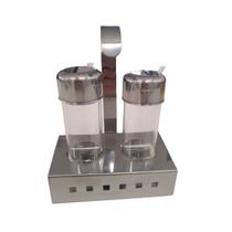 Galheteiro mak.inox aço inox / acrílico 3 peças - 12.08