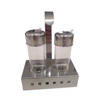 Galheteiro mak.inox aço inox / acrílico 3 peças - 12.08