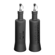 Galheteiro Nero Vidro Porta Azeite E Vinagre 300ml 2 Peças