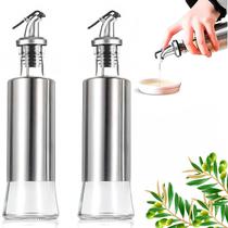 Galheteiro Porta Azeite Vidro Inox 300ml com Bico Dosador Anti vazamento Cozinha