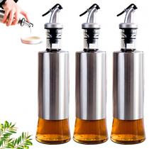 Galheteiro Porta Azeite Vidro Inox 300ml com Bico Dosador Anti vazamento Cozinha