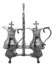 Galheteiro Sacro Todo Em Estanho Arte Sacra Água E Vinho Galheteiro Sacro Todo Em Estanho Arte Sacra Água E Vinho