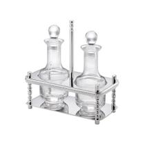 Galheteiro St. James Pérola com 3 peças - Banho de Prata e Cristal Galheteiro St. James Pérola com 3 peças - Banho de Prata e Cristal