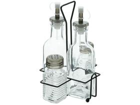 Galheteiro Vidro Lyor 4 Peças com Suporte - 7088