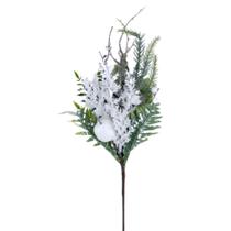 Galho berry decorativo natalino nevado 47cm