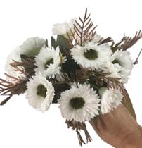Galho buquê com 10 margaridas flor artificial arranjo decoração/ enfeite / festa / presente