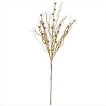 Galho Champagne Glitter Bolinhas Folhagens Natalino 80cm 3UN Galho Champagne Glitter Bolinhas Folhagens Natalino 80cm 3UN