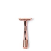 Galho de barbear Razor Leaf em ouro rosa todo em metal para homens e mulheres