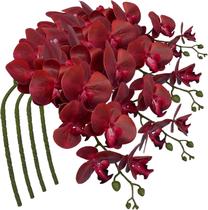 Galho de Flores Orquídeas Artificial Vermelha Grande Galho de Flores Orquídeas Artificial Vermelha Grande
