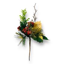 Galho Decorativo de Natal Berry e Folha 20cm - Vencedor