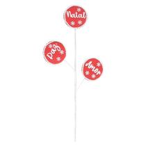 Galho Decorativo De Natal Frases Vermelho E Branco