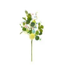 Galho decorativo de pascoa com ovos colorido e folhas 43cm - Tok da Casa