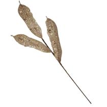 Galho Decorativo Dourado 80cm Modelo folha Galho Decorativo Dourado 80cm Modelo folha