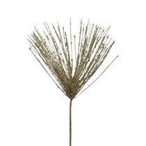 Galho Decorativo Dourado Folhas Glitter Enfeite Natal - 59cm