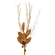 Galho Decorativo Natal Bambu 65cm cor Ocre