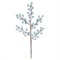 Galho Decorativo Natal Berry Azul Glitter Enfeite Luxo 45cm