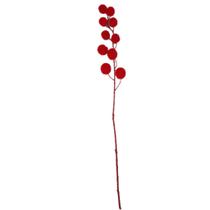 Galho Decorativo Natal com 79cm Vermelho - Carmella Presentes