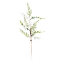 Galho decorativo natalino nevado folhas e pinhas 60cm