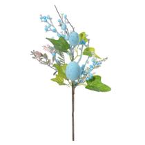 Galho Haste Pick Mini Ovinhos Azul Decoração Páscoa 2un