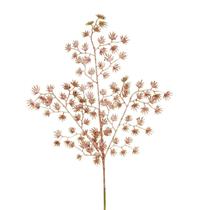 Galho Multi Folhagem Natal Glitter Rosê Gold 80cm - Magizi - Yangzi