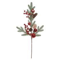 Galho Natal Bolas Vermelho Berry Pinhas Noel Decoração Natal Galho Natal Bolas Vermelho Berry Pinhas Noel Decoração Natal