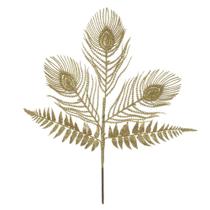 Galho Natal Folha Dourado Glitter Enfeite Arvore Guirlanda