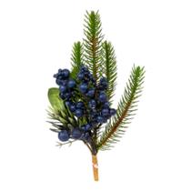 Galho Natal Verde Com Berry Azul Decoracao Natal Galho Natal Verde Com Berry Azul Decoracao Natal