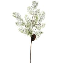 Galho Natalino Folhagens Nevada Berries Branco e Pinha 68cm - Magizi - Yangzi