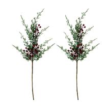 Galho Nevado Com Berry Ramo Natalino 70cm 2UN Galho Nevado Com Berry Ramo Natalino 70cm 2UN