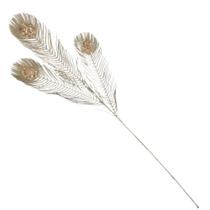 Galho Pena Pavão Silicone 90cm 90cm Galho Pena Pavão Silicone 90cm 90cm