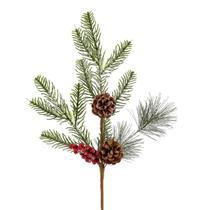 Galho Pick com Berry e Pinha Nevado 50 cm - Magizi