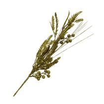 Galho Pinheiro Dourado Glitter Decoração Natal Enfeite para Árvore Natalina 85cm