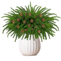 Galhos artificiais de pinheiro Norfolk de Natal de 45 cm com pinhas